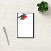 Rote Rosen und "Raven Post-it Notes" Klebezettel (Büro)