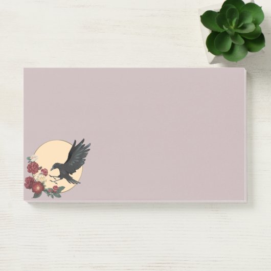 Rote Rosen und "Raven Post-it Notes" Klebezettel (Büro)