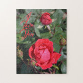 Rote Rosen und Rose Buds floralfotografisch Puzzle (Vertikal)
