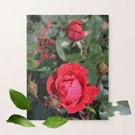 Rote Rosen und Rose Buds floralfotografisch Puzzle