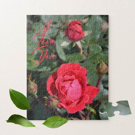 Rote Rosen und Rose Buds floralfotografisch Puzzle