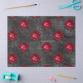 Rote Rosen und Schreiben über das "Gray Decoupage" Seidenpapier (Basteln)