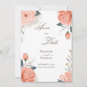 Rote Rosen und Sommer Save the Date Einladung (Vorderseite)