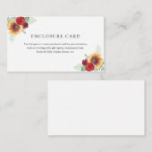 Rote Rosen und Sonnenblumen Begleitkarte (Vorne/Hinten)