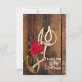 Rote Rosen und Western für Pferde Dankeskarte (Vorderseite)