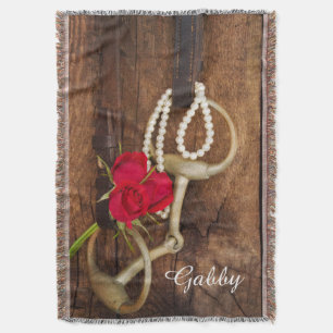 Rote Rosen und Western für Pferde und Pferde Decke