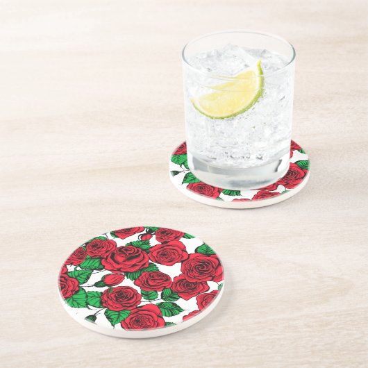 Rote Rosen Untersetzer (Seite)