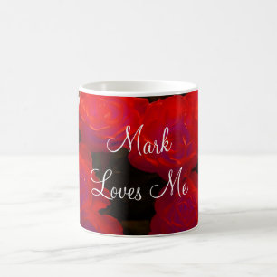 Rote Rosen Valentine I Tasse - Anpassbar