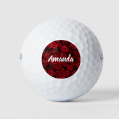 Rote Rosen Valentine personalisiert romantisch Golfball (Vorderseite)