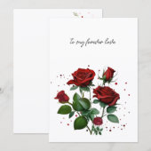 Rote Rosen Valentinstag Feiertagskarte (Vorne/Hinten)