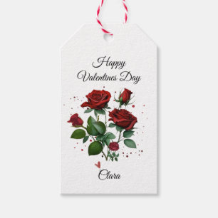 Rote Rosen Valentinstag Geschenkanhänger