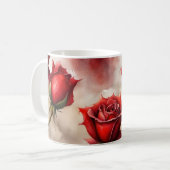 Rote Rosen Valentinstag oder Danke Kaffeetasse (Vorderseite Links)