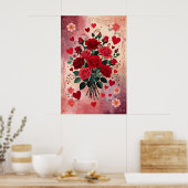 Rote Rosen, Valentinstag, Poster (Küche)