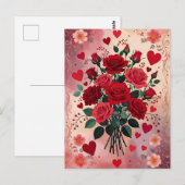 Rote Rosen, Valentinstag, Postkarte (Vorne/Hinten)
