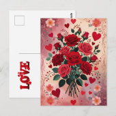 Rote Rosen, Valentinstag, Postkarte (Vorne/Hinten)