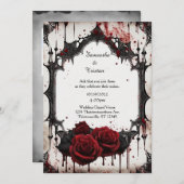 Rote Rosen Vampire Goth Wedding Einladung (Vorne/Hinten)