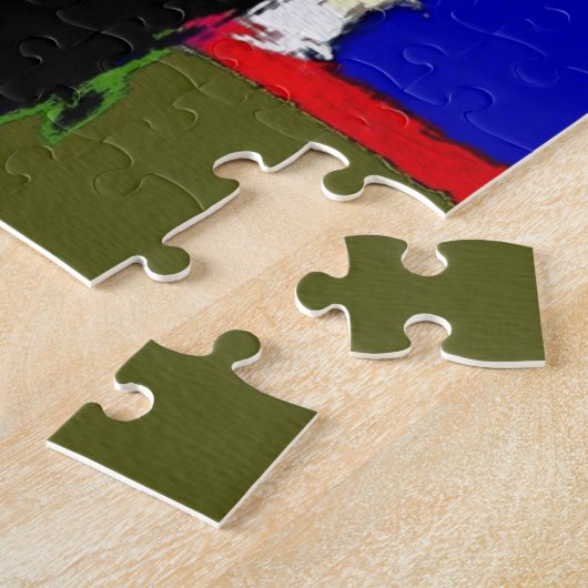 Rote Rosen Vase Art Deco Puzzle (Seite)