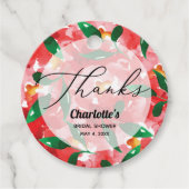 Rote Rosen Vielen Dank Geschenkanhänger (Vorderseite)