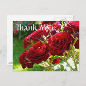 Rote Rosen Vielen Dank Postkarte (Vorne/Hinten)