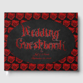 Rote Rosen Viktorianisch Goth Wedding Gästebuch (Vorderseite)