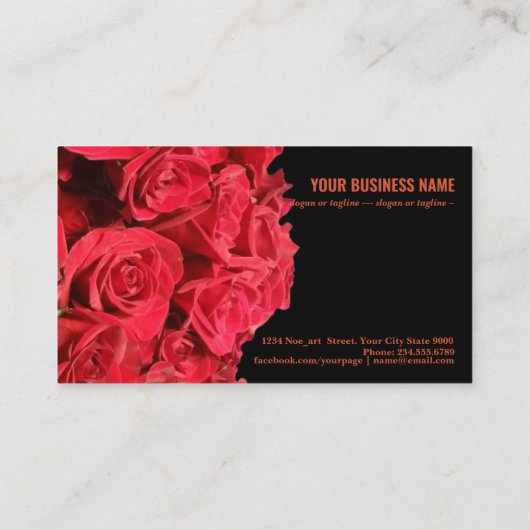 Rote Rosen Visitenkarte (Rückseite)