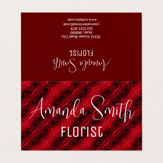 rote Rosen Visitenkarten (Außenseite Aufgefaltet)