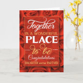 Rote Rosen von Tochter- und Partnerhochzeiten von  Karte (Gelbe Blume)