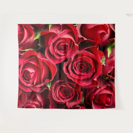 Rote Rosen Wandteppich (Vorderseite (Horizontal))