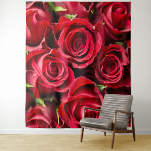 Rote Rosen Wandteppich