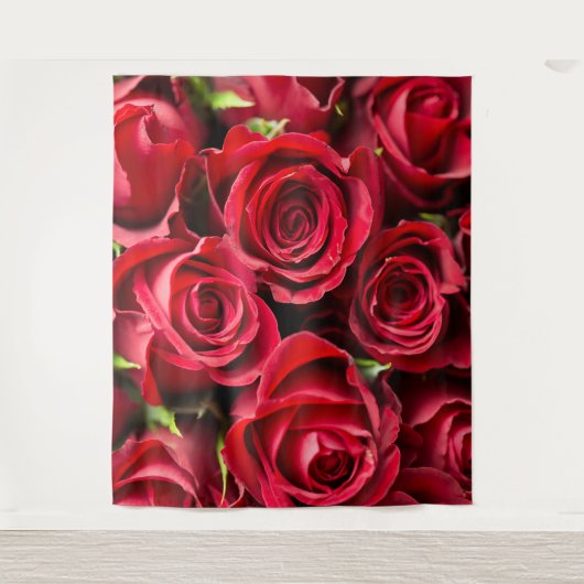 Rote Rosen Wandteppich (Vorderseite)