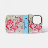 Rote Rosen-Wasserfarbe Blumen-Telefon iPhone Hülle (Rückseite (Horizontal))