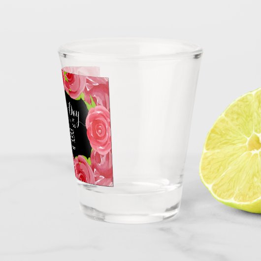 Rote Rosen Wasserfarbe Derby Day Schnapsglas (Rechts)