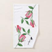 Rote Rosen Wasserfarben Handgemalt Badhandtuch Set (Handtuch)