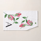Rote Rosen Wasserfarben Handgemalt Badhandtuch Set (Handtuch)