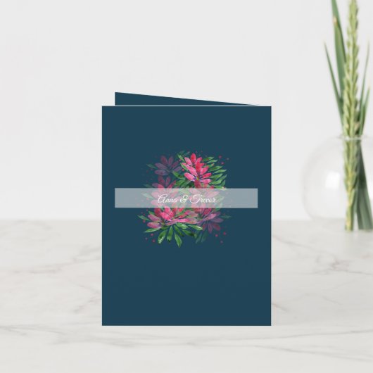 Rote Rosen Wasserfarben Handgemalt Einladung (Rückseite)