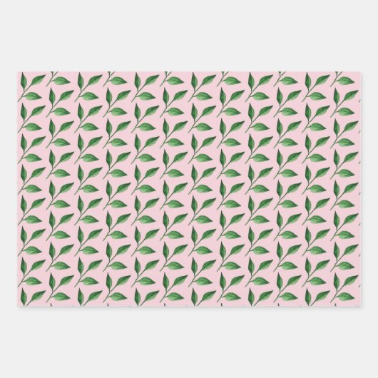 Rote Rosen Wasserfarben Handgemalt Geschenkpapier Set (Vorderseite 3)