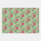 Rote Rosen Wasserfarben Handgemalt Geschenkpapier Set (Vorderseite 2)