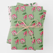 Rote Rosen Wasserfarben Handgemalt Geschenkpapier Set (Beispiel)