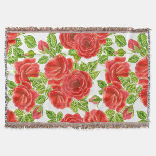 Rote Rosen Wasserfarbennahes Muster Decke