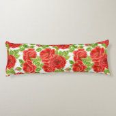 Rote Rosen Wasserfarbennahes Muster Seitenschläferkissen (Rückseite)