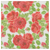 Rote Rosen Wasserfarbennahes Muster Stoff (Nahaufnahme)