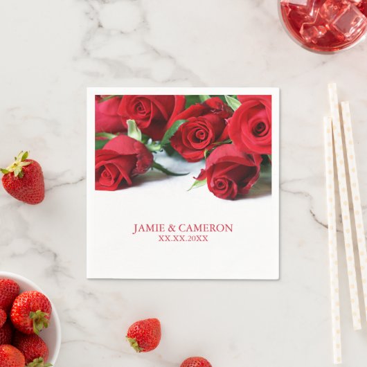 Rote Rosen Wedding Napkin Serviette (Beispiel)