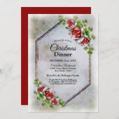 Rote Rosen Weihnachtsessen Einladung (Vorne/Hinten)