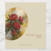 Rote Rosen Weinetikett (Einzelnes Label)
