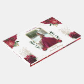 Rote Rosen, Weiß, Quinceñera Libro de Firmas Gästebuch (Ecke)