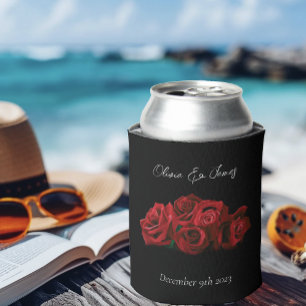 Rote Rosen Weiß Schwarz Dosenkühler