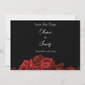 Rote Rosen Weiß Schwarz Save The Date (Vorderseite)