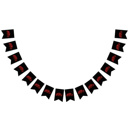 Rote Rosen Weiß Schwarz Wimpelkette (Alle)