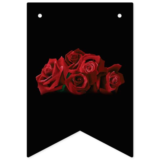 Rote Rosen Weiß Schwarz Wimpelkette (Erste Fahne)