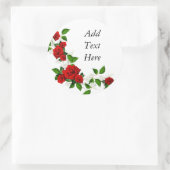 Rote Rosen, weiße Blume anpassen Runder Aufkleber (Tasche)